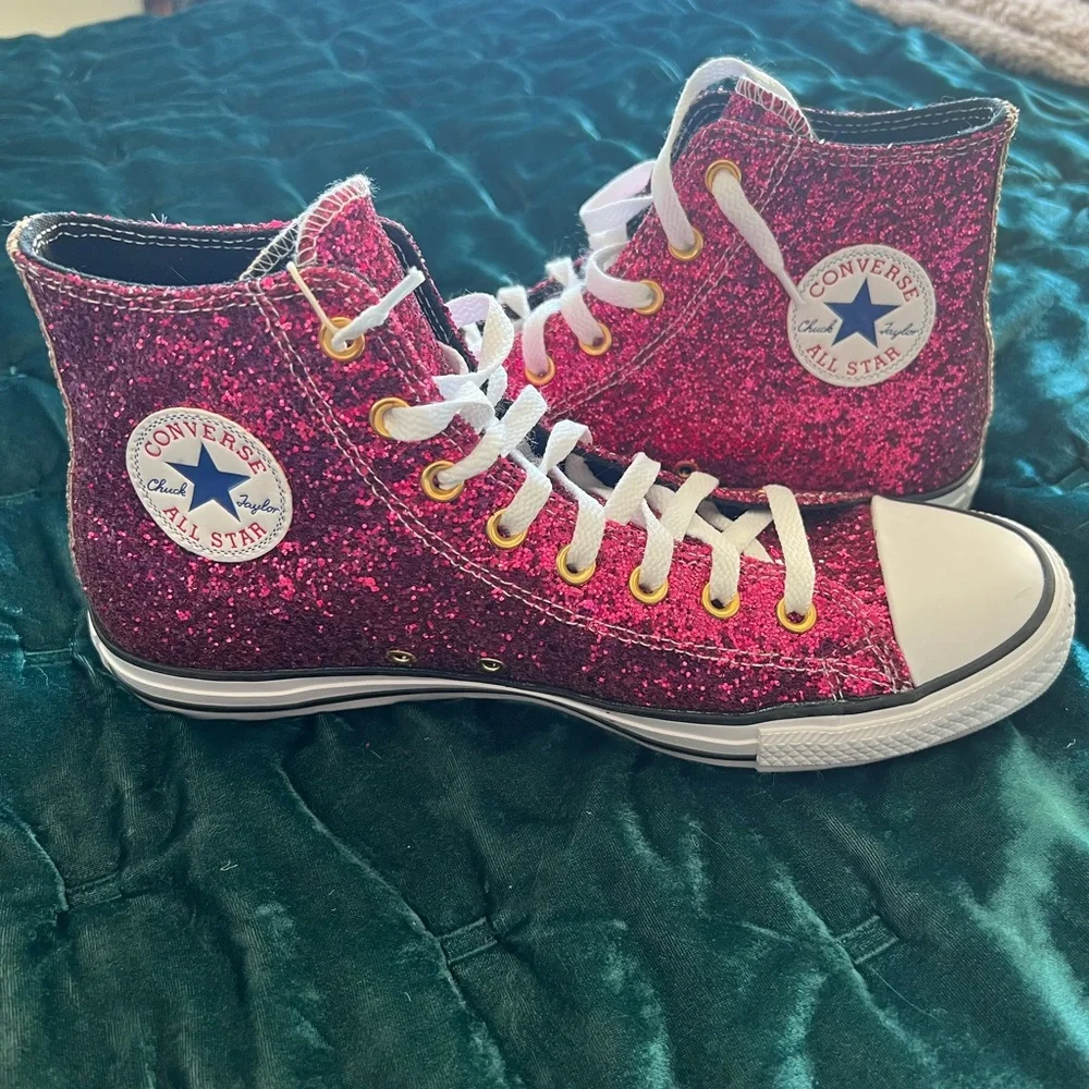 NWT Pink Glitter Converse Chuck Taylor High Tops